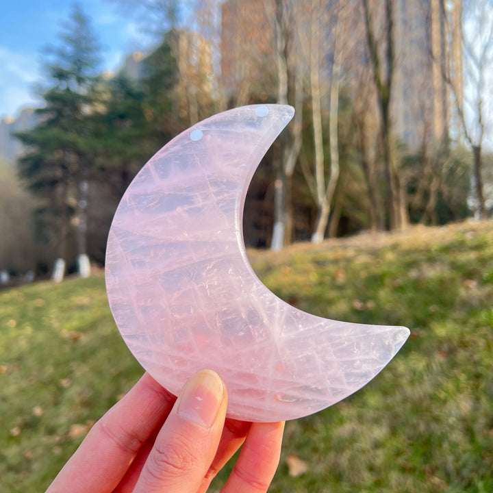 Imperfect,Natural Rose Quartz Moon