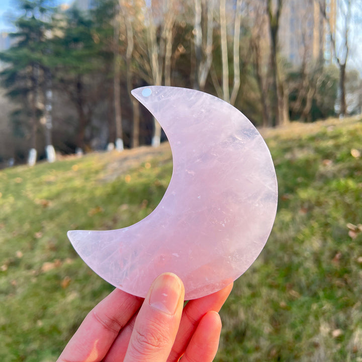 Imperfect,Natural Rose Quartz Moon