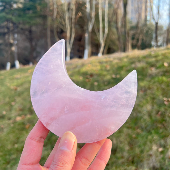 Imperfect,Natural Rose Quartz Moon