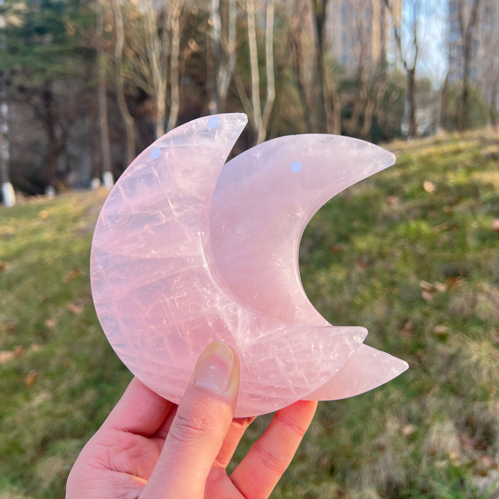 Imperfect,Natural Rose Quartz Moon