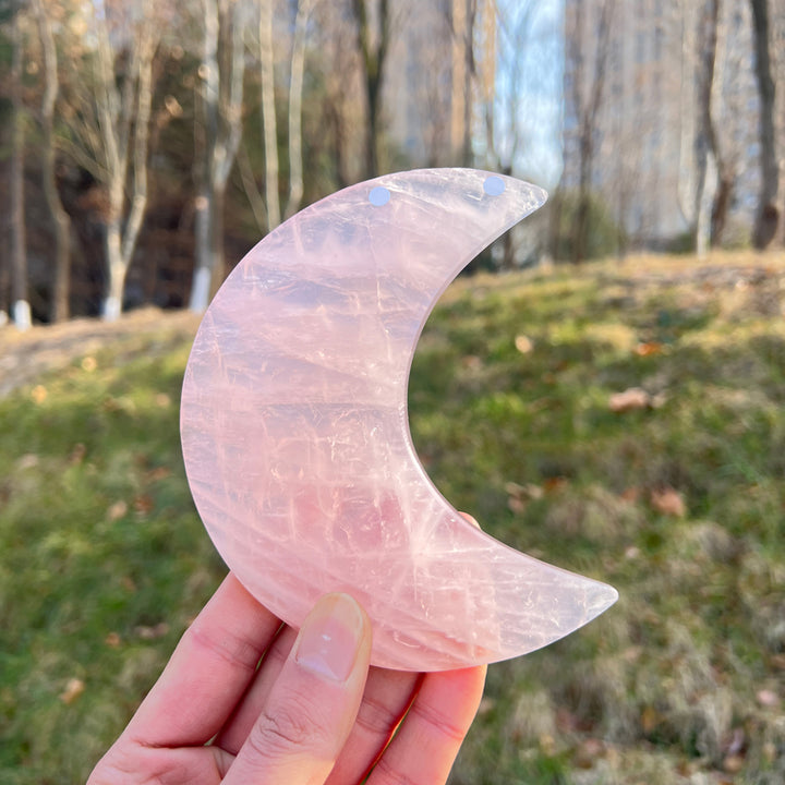 Imperfect,Natural Rose Quartz Moon