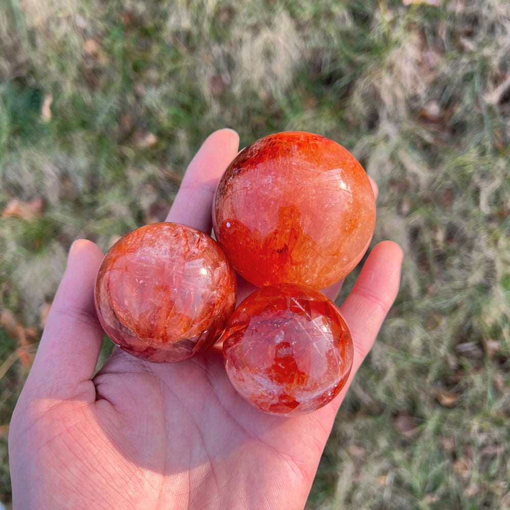 Natural Fire Quartz Sphere