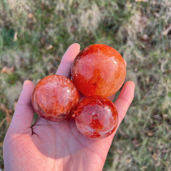Natural Fire Quartz Sphere