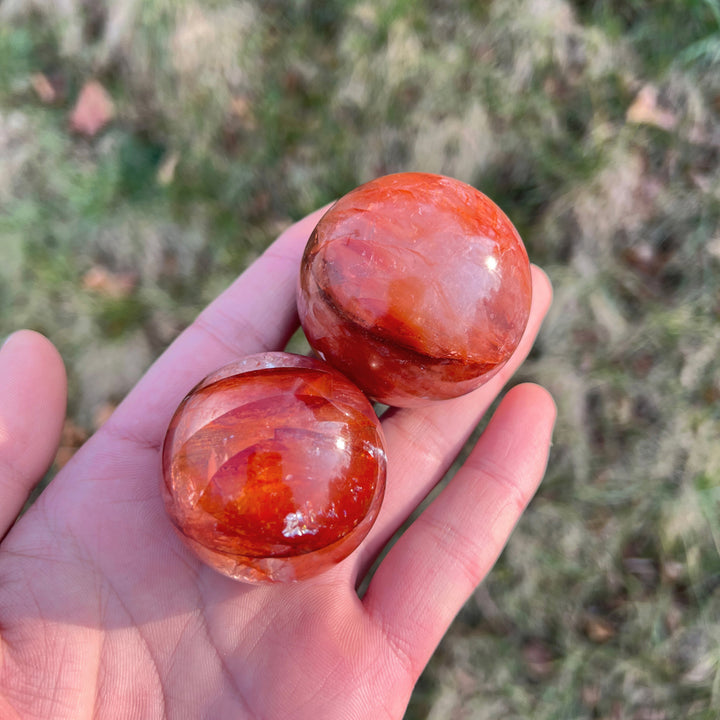 Natural Fire Quartz Sphere