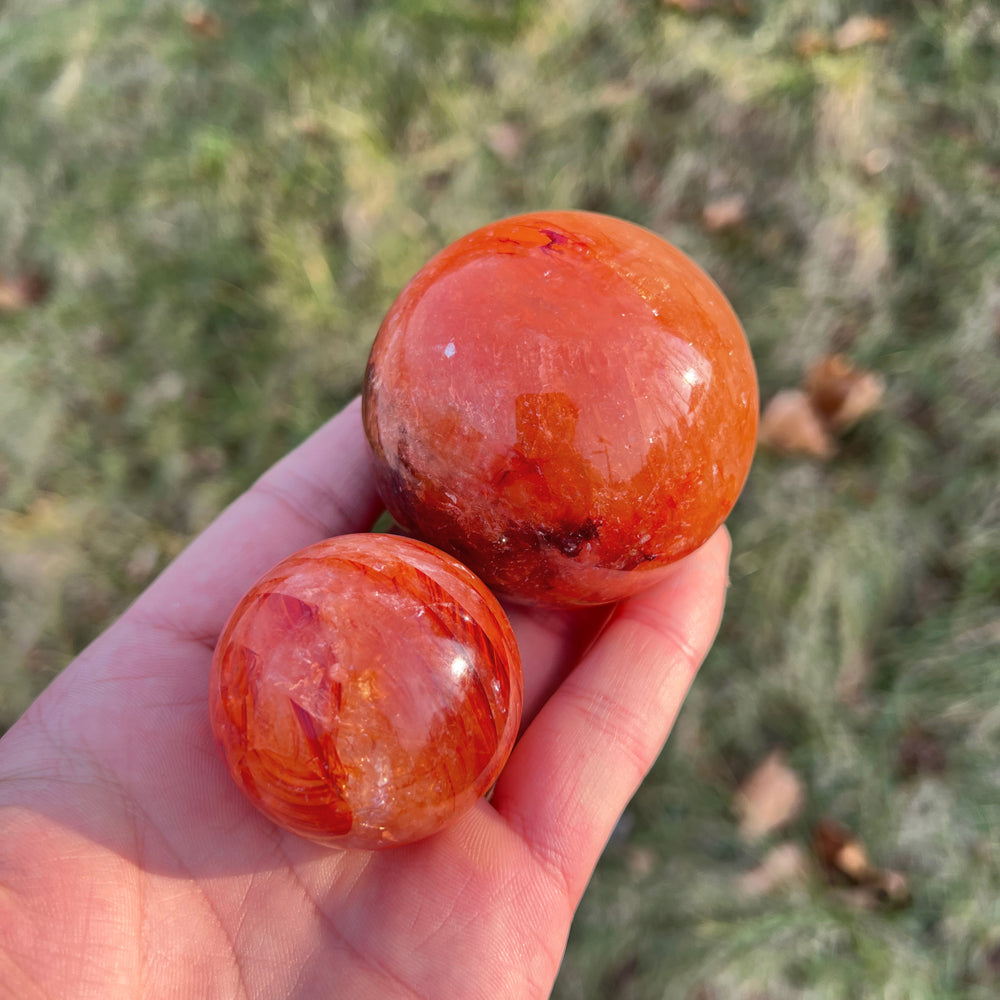Natural Fire Quartz Sphere