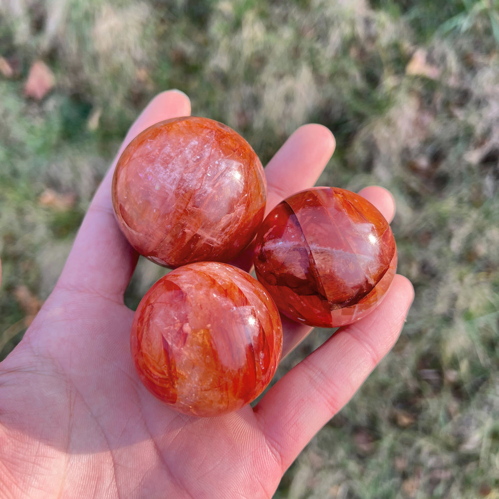 Natural Fire Quartz Sphere