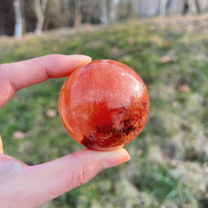 Natural Fire Quartz Sphere