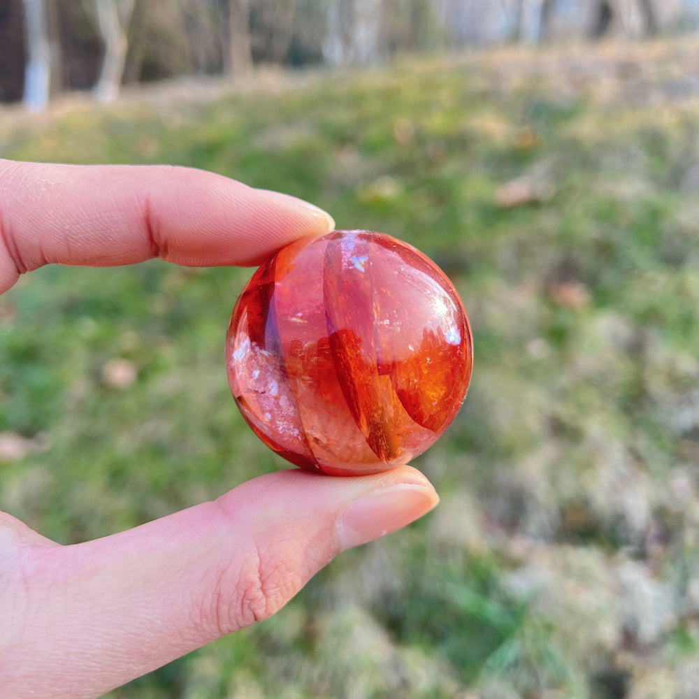 Natural Fire Quartz Sphere