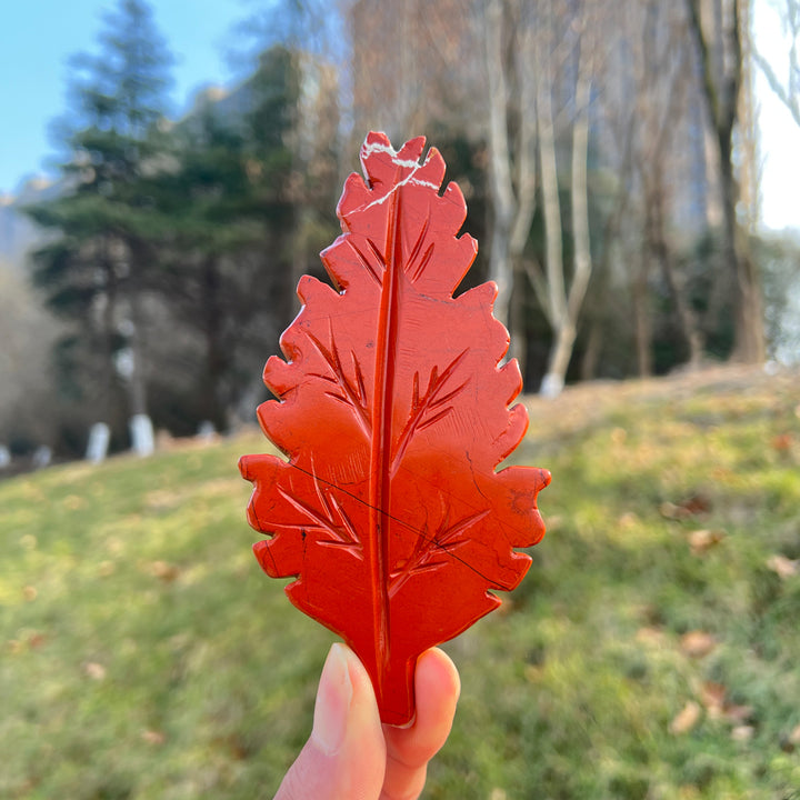 Natural Crystal Carving Leaf Decor