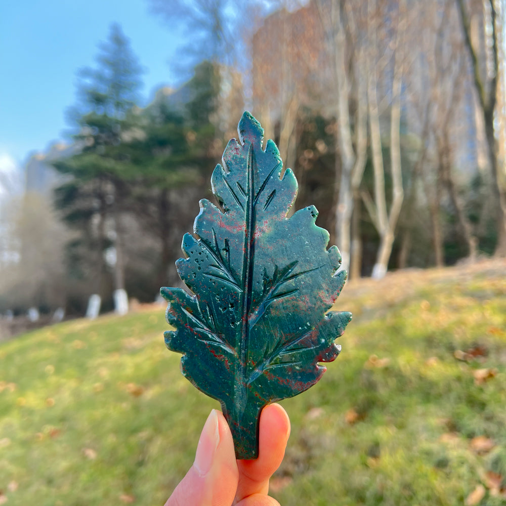 Natural Crystal Carving Leaf Decor