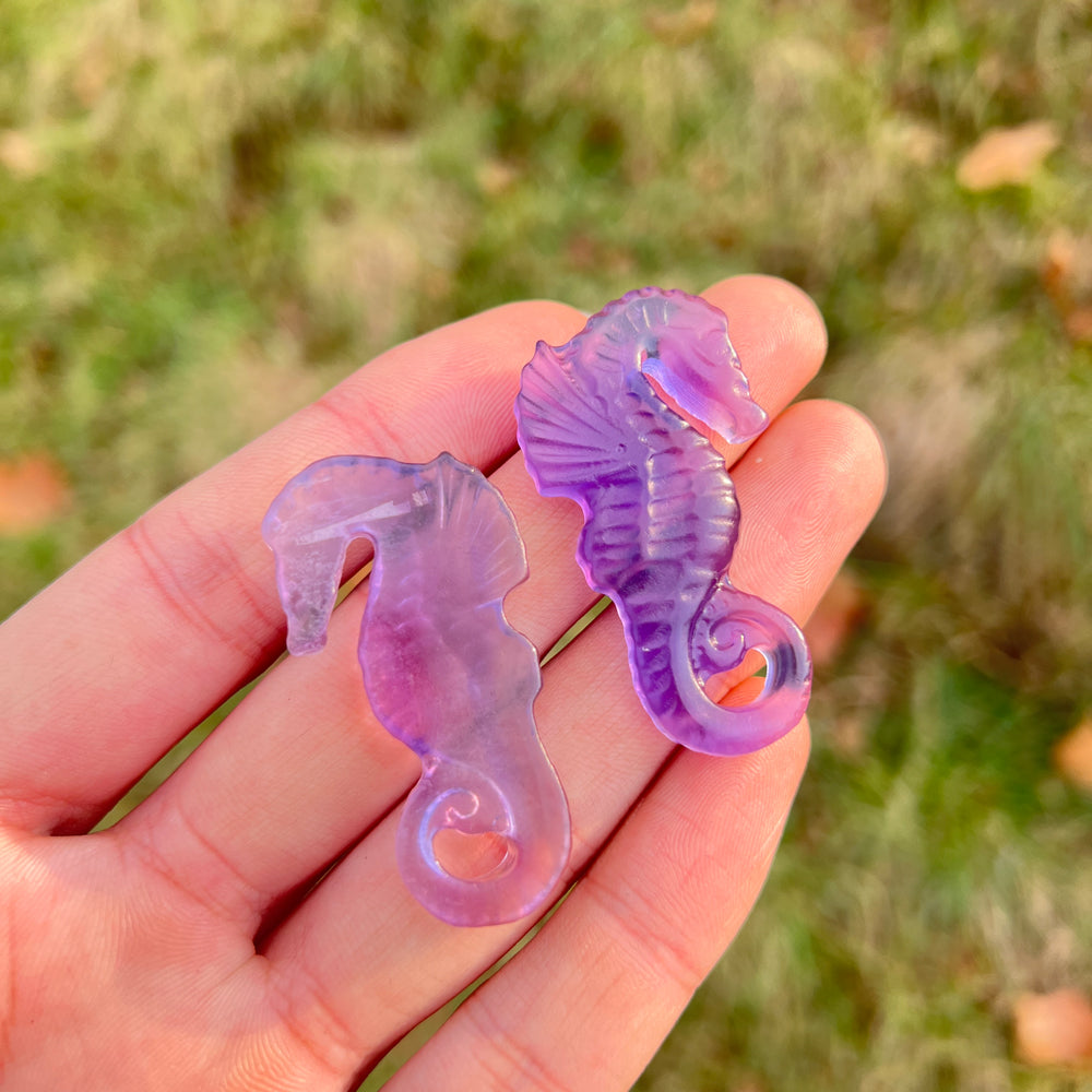 Natural Crystal Carving Fluorite Seahorse