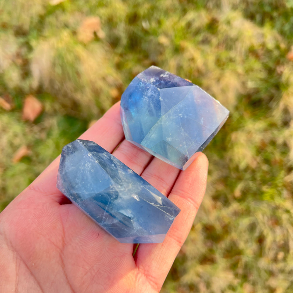 Natural Crystal Blue Fluorite Freeform