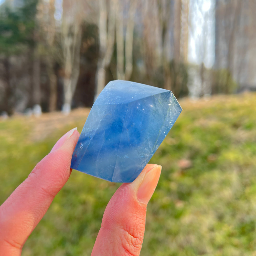 Natural Crystal Blue Fluorite Freeform