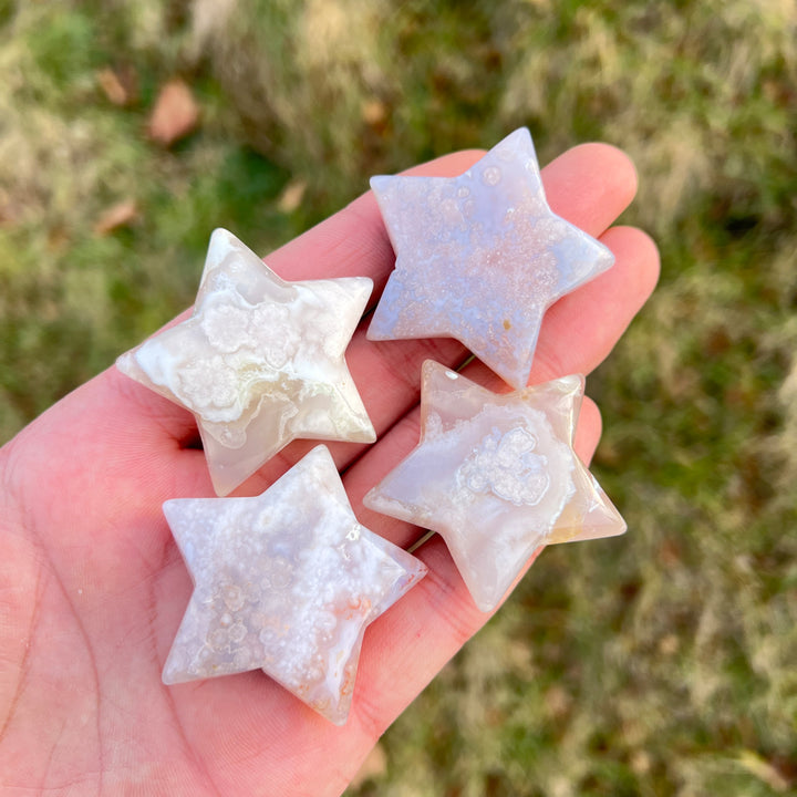 Natural Crystal Carving Flower Agate Star