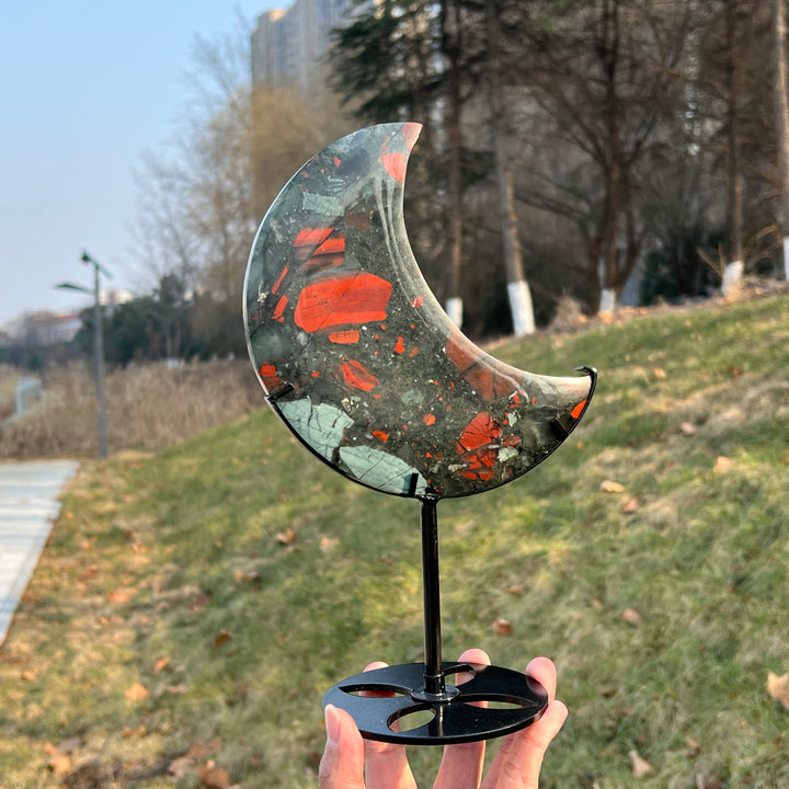 Unique,Natural Crystal African Bloodstone Moon