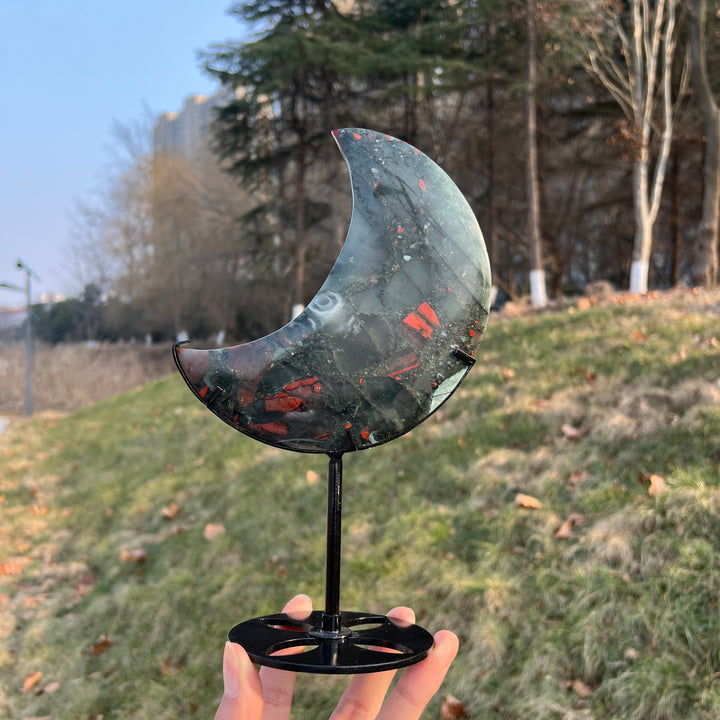 Unique,Natural Crystal African Bloodstone Moon