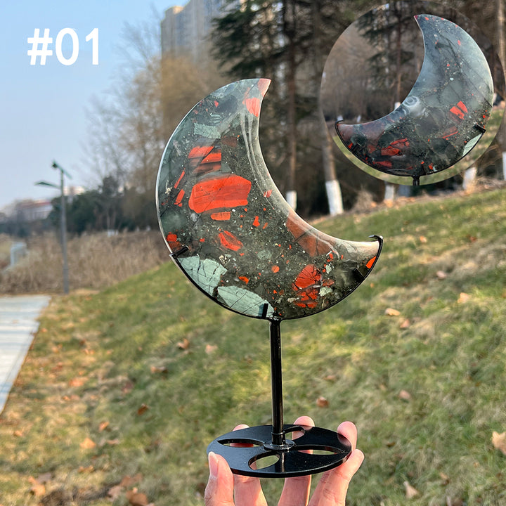 Unique,Natural Crystal African Bloodstone Moon