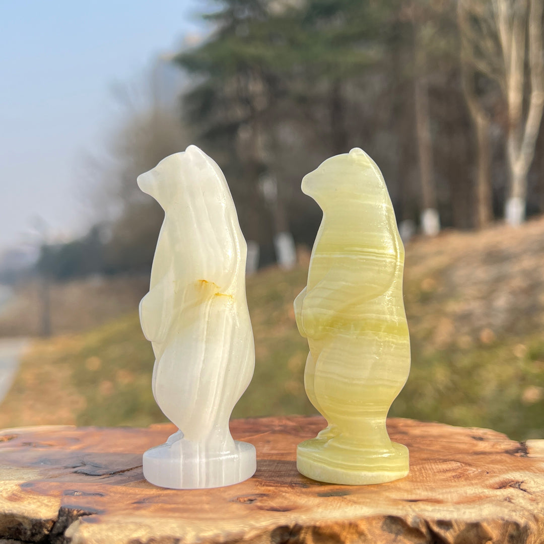 Natural Crystal Carving Standing Bear