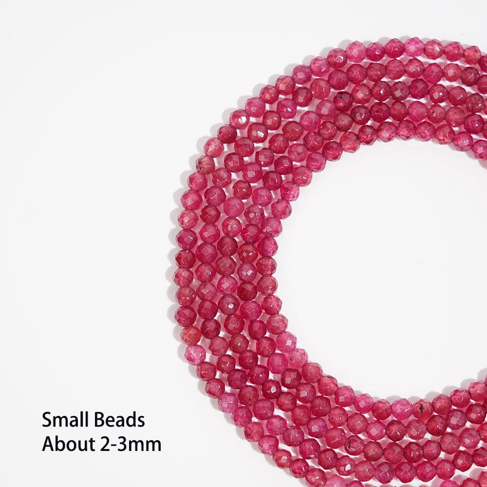 Natural Crystal Round Faceted Bead Strand