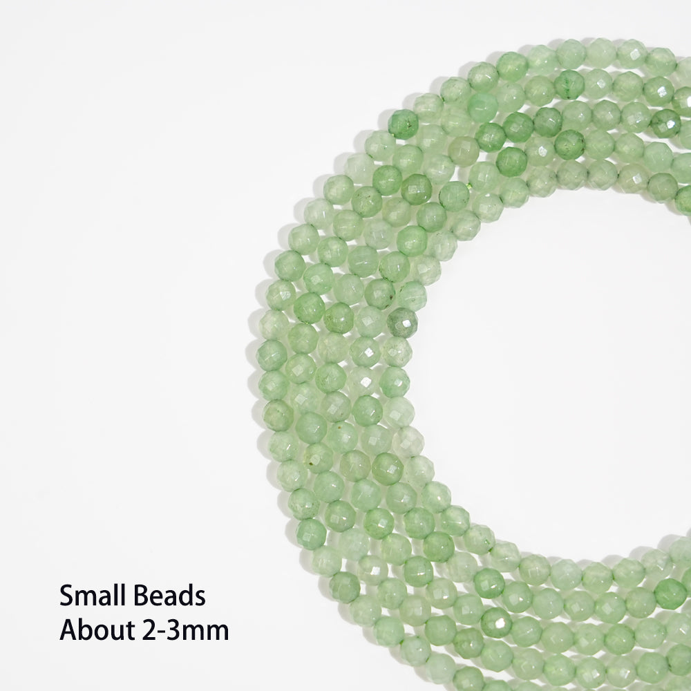 Natural Crystal Round Faceted Bead Strand