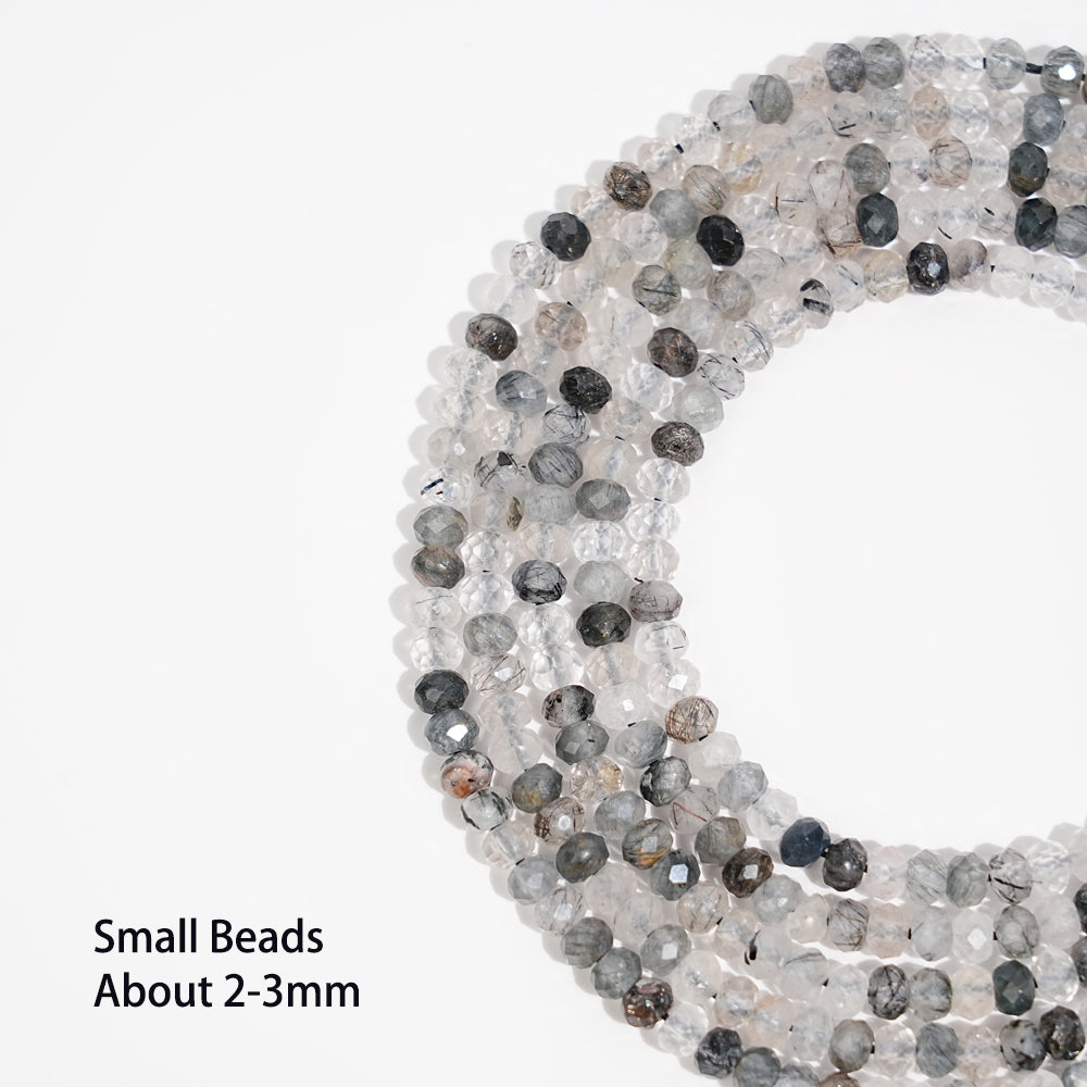 Natural Crystal Round Faceted Bead Strand