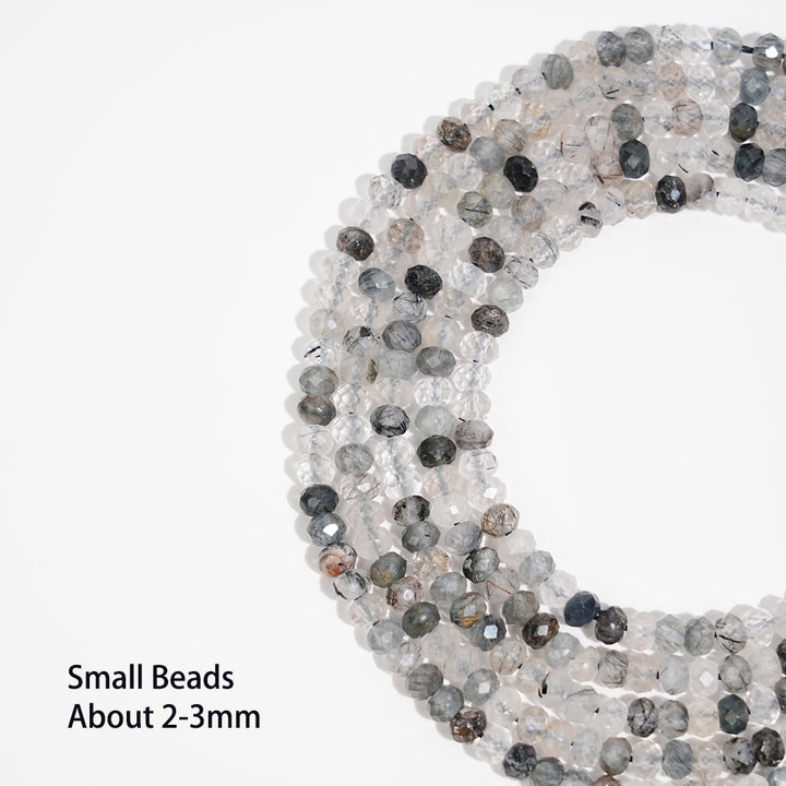 Natural Crystal Round Faceted Bead Strand