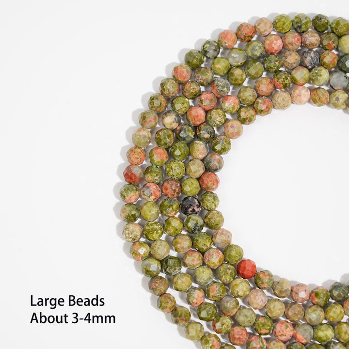 Natural Crystal Round Faceted Bead Strand