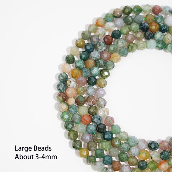 Natural Crystal Round Faceted Bead Strand