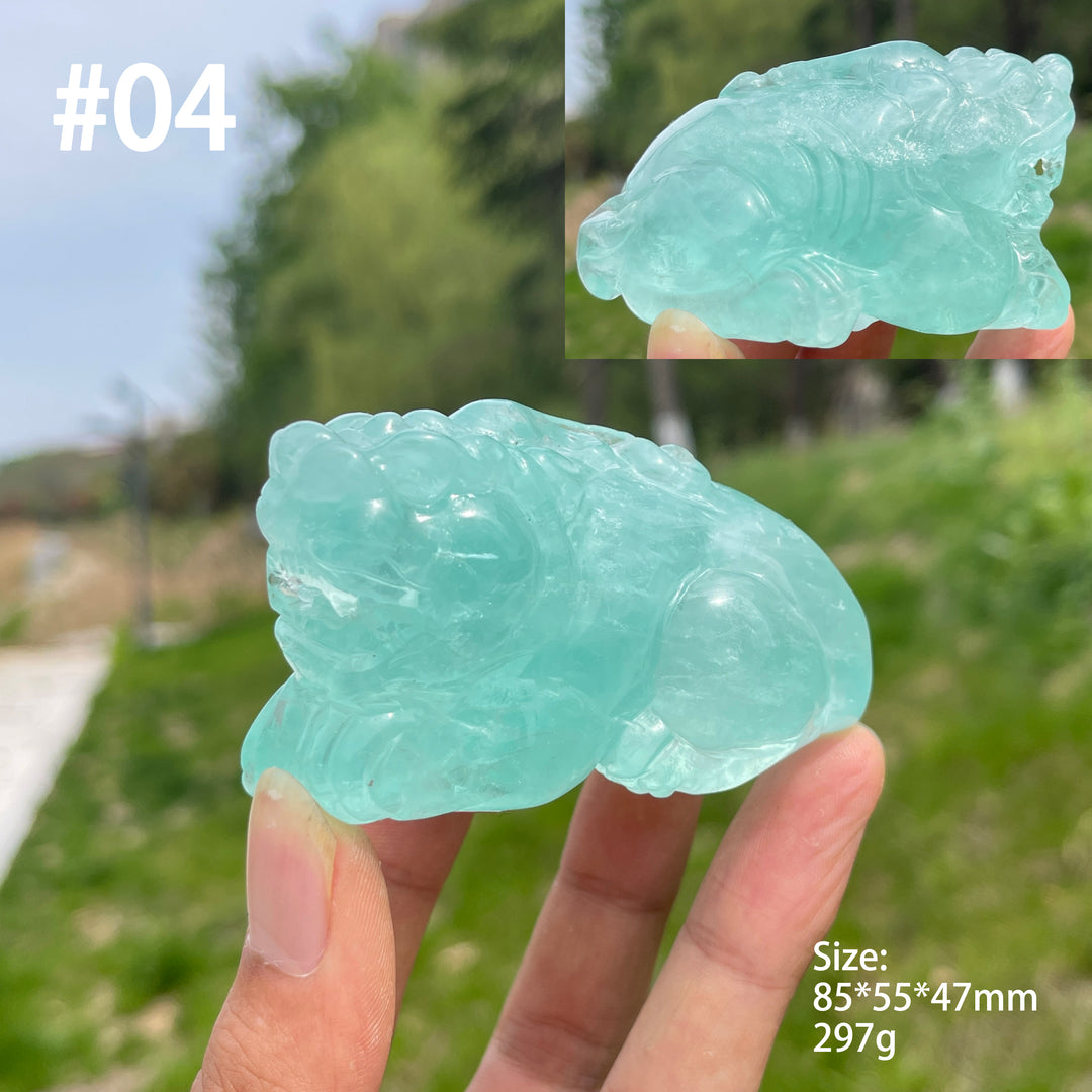 Unique,Natural Crystal Green Fluorite Pixiu