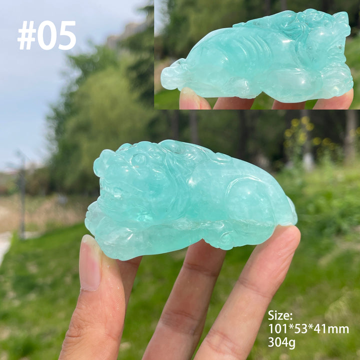 Unique,Natural Crystal Green Fluorite Pixiu