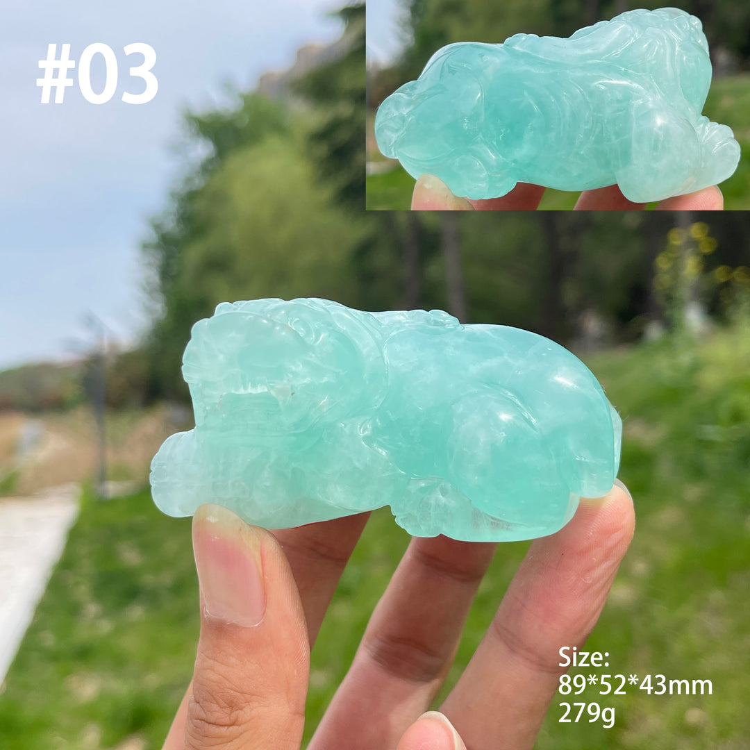 Unique,Natural Crystal Green Fluorite Pixiu