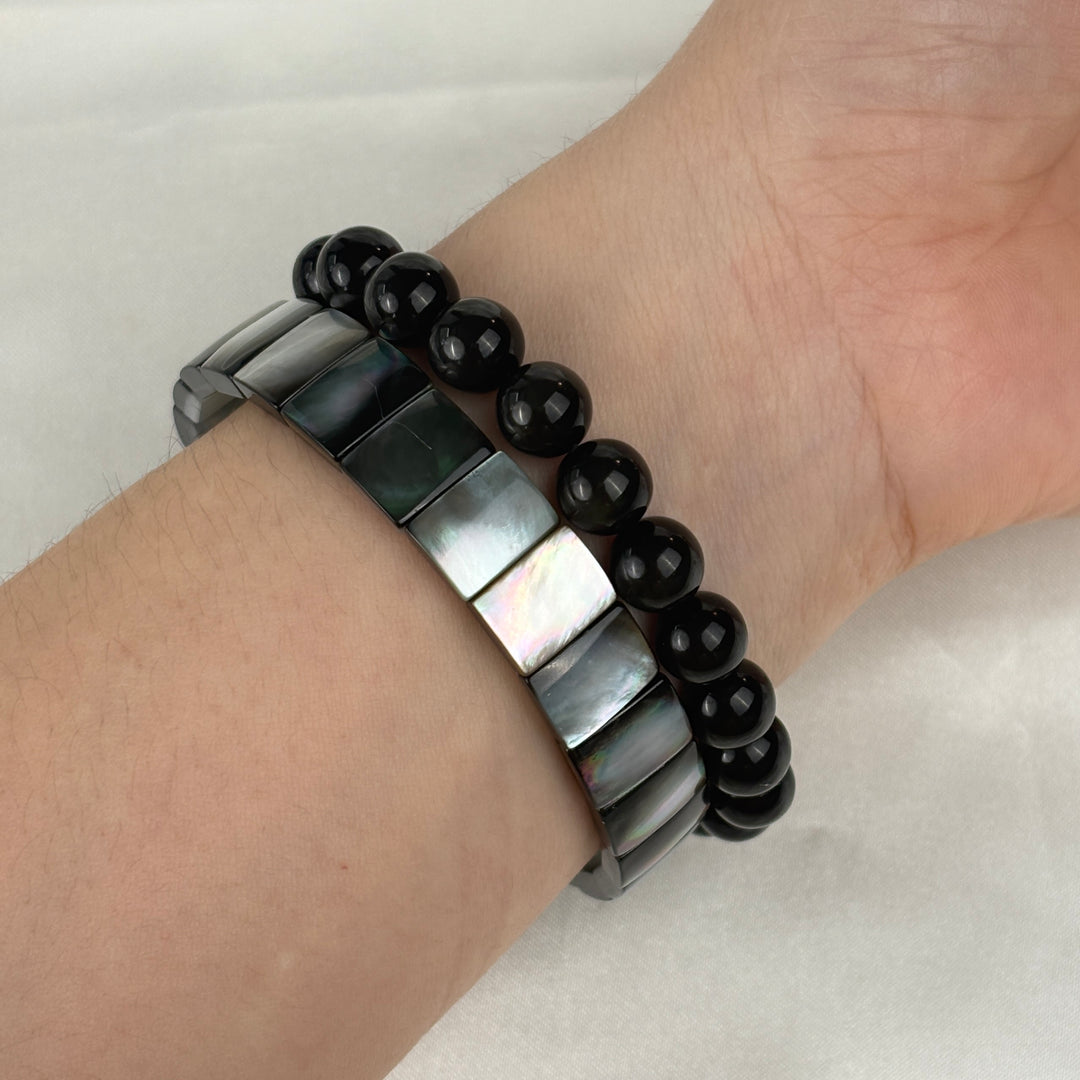 Black Shell Square Bracelet 11.4-11.7mm