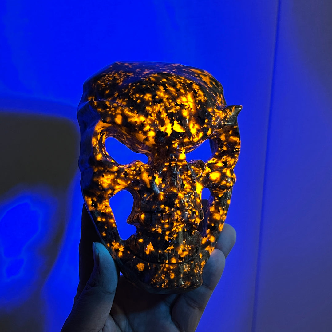 Natural Yooperlite Skull Mask Carving