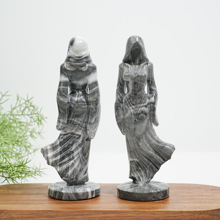 Natural Crystal Ghost Lady Carving