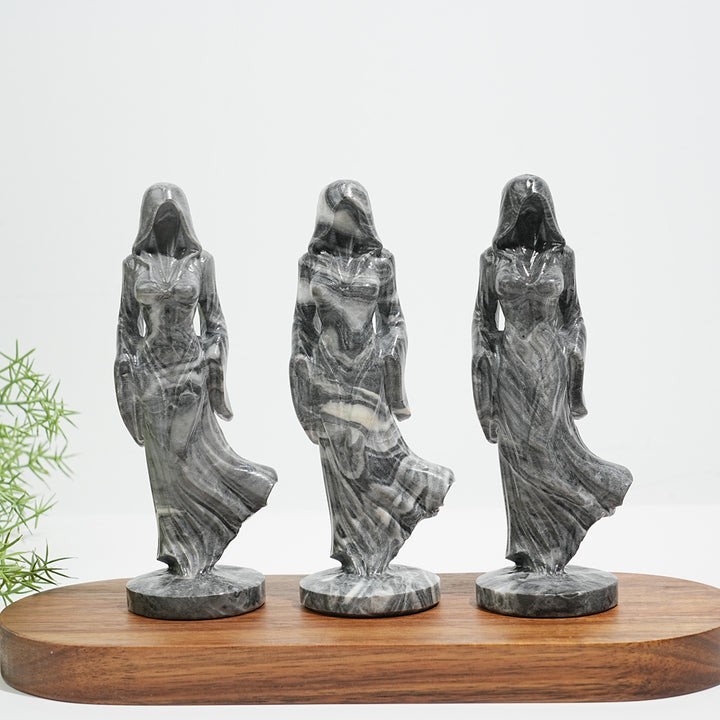 Natural Crystal Ghost Lady Carving