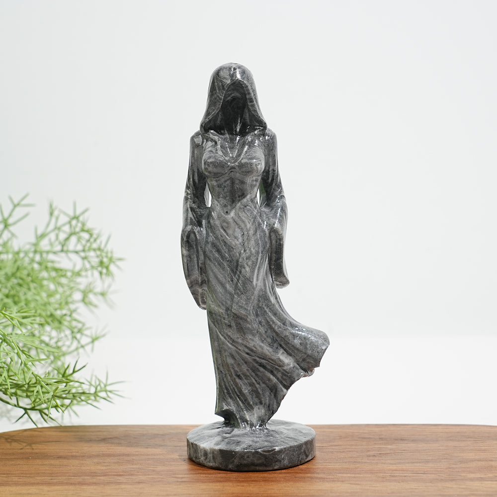 Natural Crystal Ghost Lady Carving