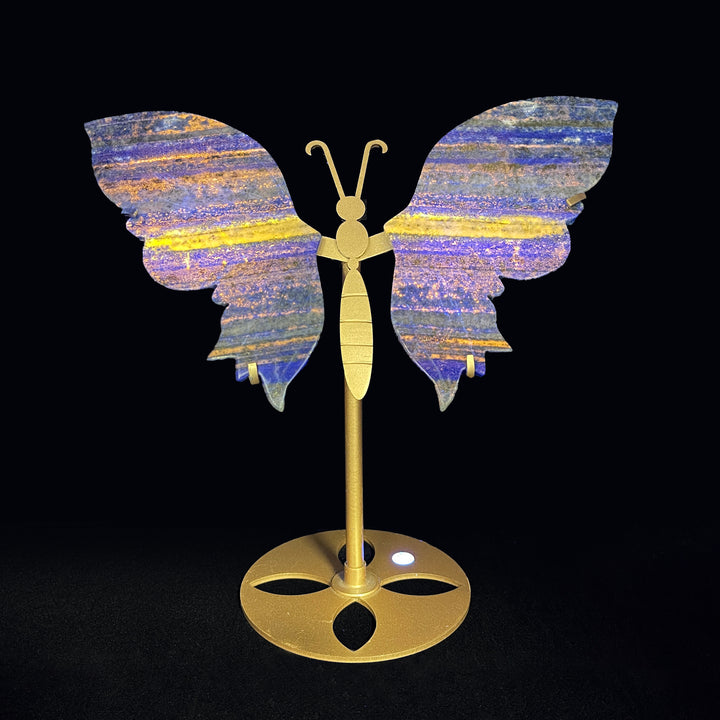 Unique,Natural Crystal Lapis Lazuli Butterfly Wing Set