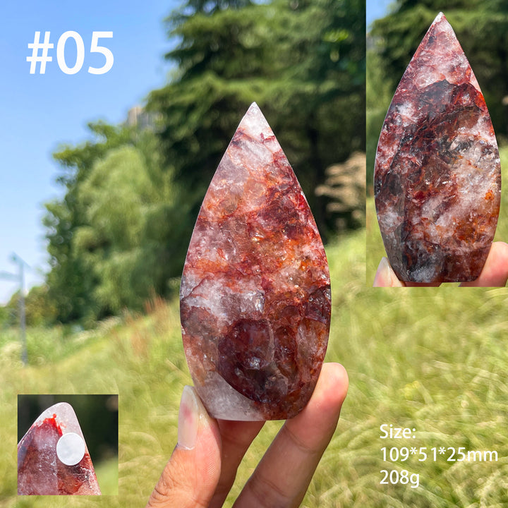 Unique,A Slightly Imperfect Natural Fire Quartz Crystal Teardrop