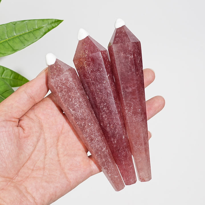 Natural Strawberry Quartz Wand