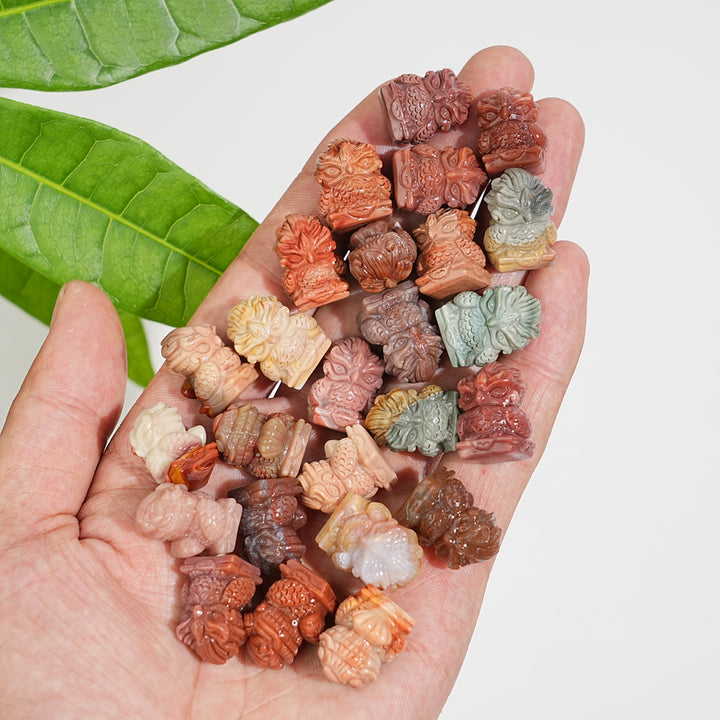 Natural Crystal Whimsical Alashan Agate Phoenix Carving