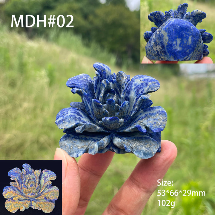 Unique,Natural Crystal Exquisite Peony Bloom Carving