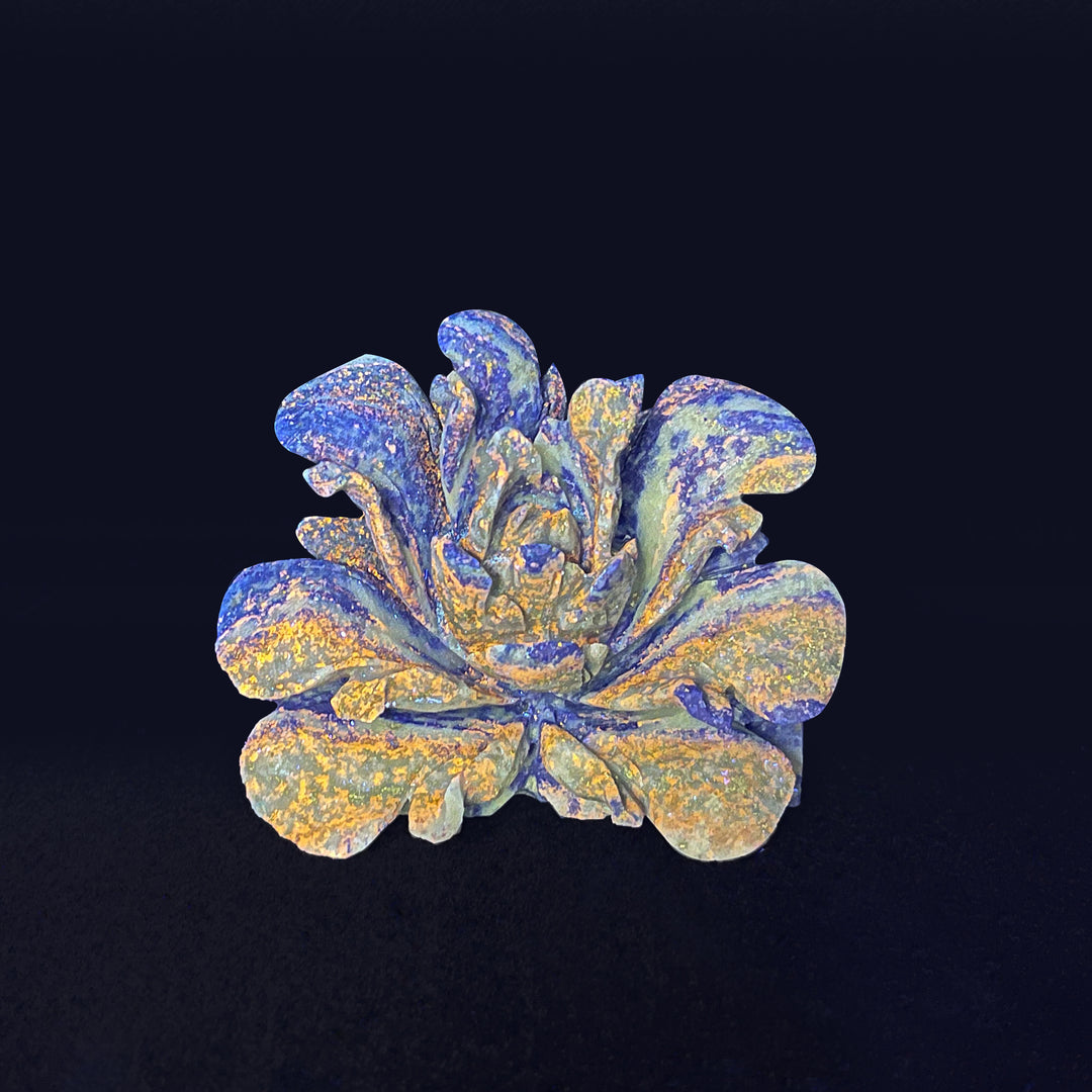 Unique,Natural Crystal Exquisite Peony Bloom Carving