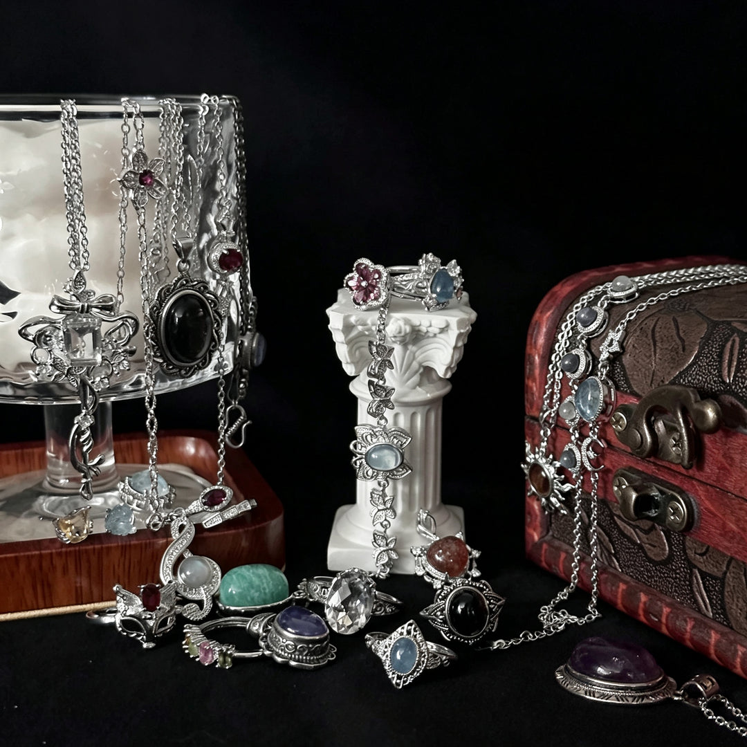 Bolsa Misteriosa de Joyería de Cristal Kiki (Tono Plateado) - ¡La Joyería Sorpresa que Realmente Amarás!