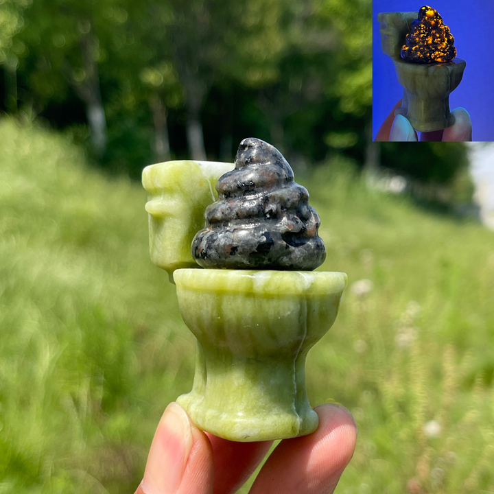 Natural Crystal Humorous Toilet Poop Carving