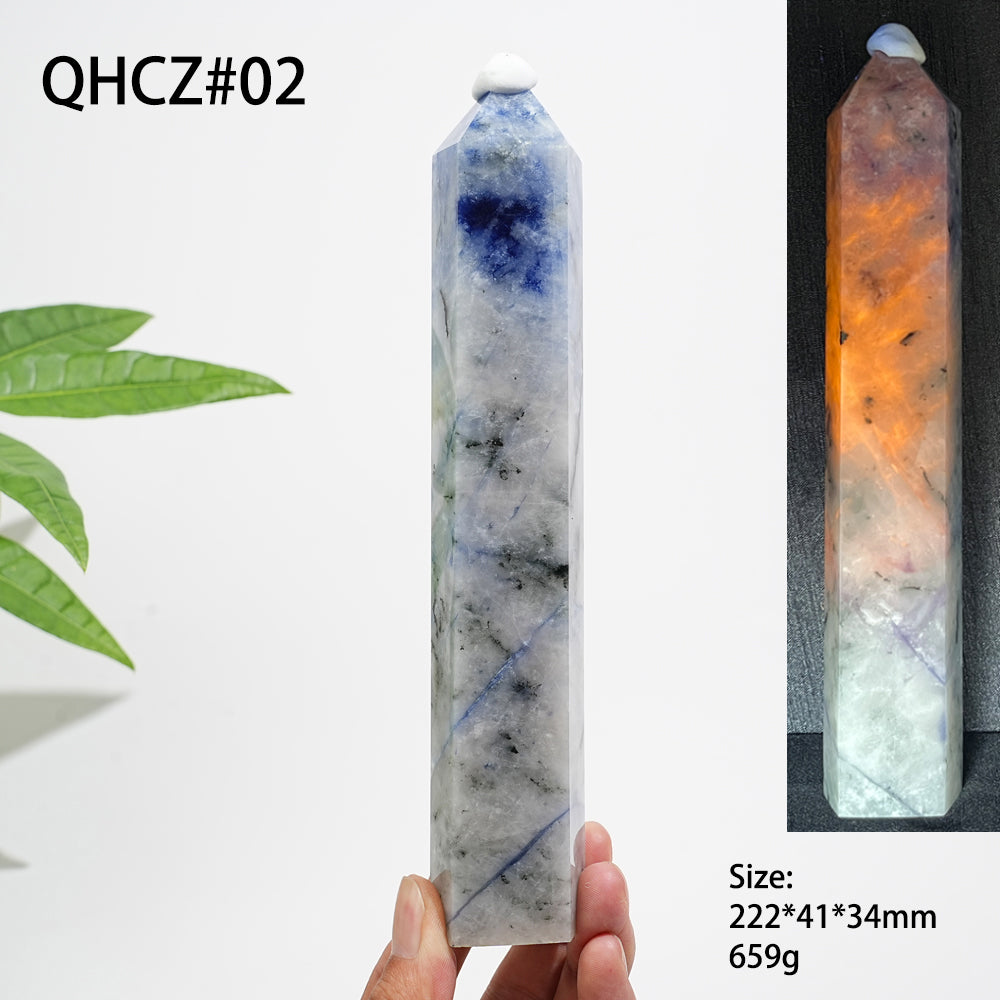 Unique,Natural Crystal Blue And White Porcelain Sodalite Point