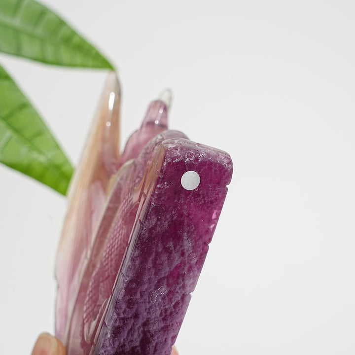 Unique,A Slightly Imperfect Natural Fluorite Winged Dragon Carving