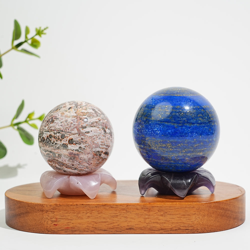 Natural Crystal Flower Sphere Holder