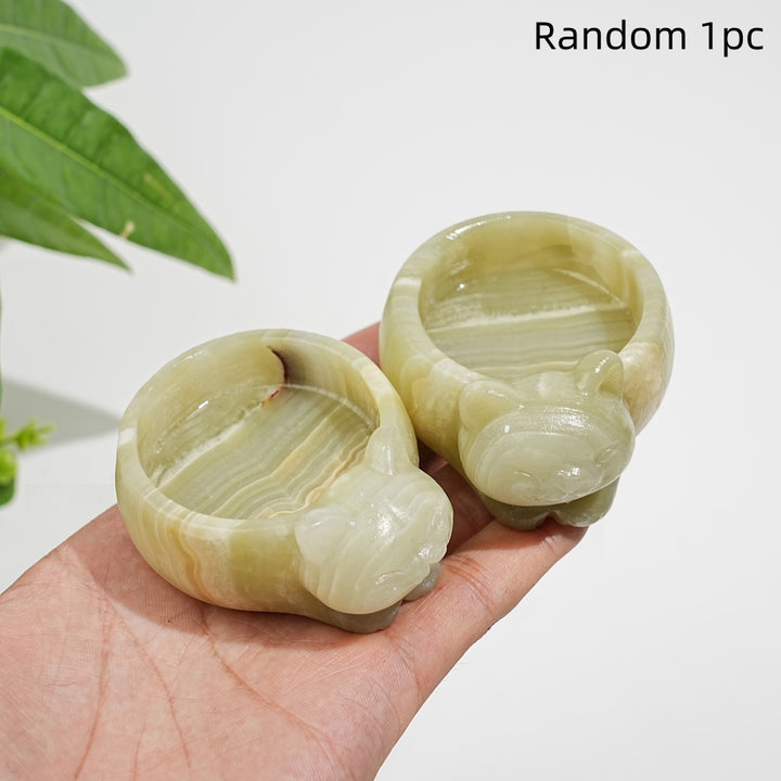 Natural Crystal Cute Cat Bowl Carving
