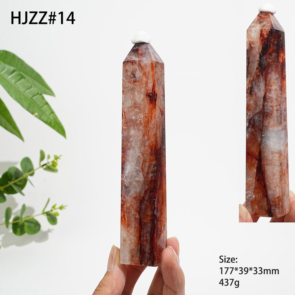 Unique,Natural Warm Fire Quartz Crystal Point