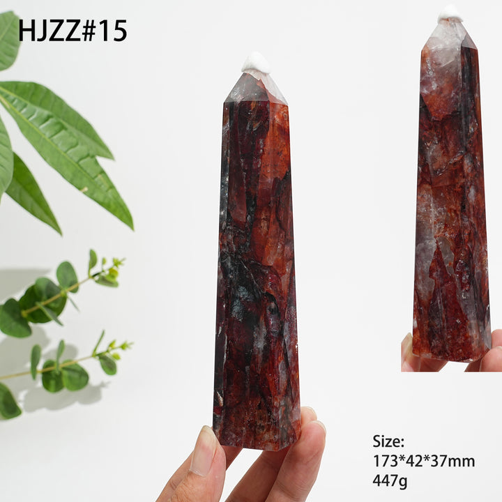 Unique,Natural Warm Fire Quartz Crystal Point